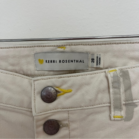 Kerri Rosenthal Cream Denim Crop Flare Jeans Size 28 - Picture 3 of 4